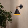 Elegant Black Wall Lamp, Metal Body, 10 x 12 cm, Height 100 cm, E14 Max 40W, IP20 | Glamorous Hotel-Style Lighting for Modern Spaces