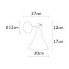 Elegant Black Wall Lamp, Metal Body, 10 x 12 cm, Height 100 cm, E14 Max 40W, IP20 | Glamorous Hotel-Style Lighting for Modern Spaces