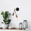 Elegant Black Wall Lamp, Metal Body, 10 x 12 cm, Height 100 cm, E14 Max 40W, IP20 | Glamorous Hotel-Style Lighting for Modern Spaces