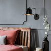 Elegant Black Wall Lamp, Metal Body, 10 x 12 cm, Height 100 cm, E14 Max 40W, IP20 | Glamorous Hotel-Style Lighting for Modern Spaces