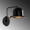 Elegant Black Wall Lamp, Metal Body, 10 x 12 cm, Height 100 cm, E14 Max 40W, IP20 | Glamorous Hotel-Style Lighting for Modern Spaces