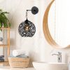 Elegant Black Wall Lamp, Metal Body, 10 x 12 cm, Height 100 cm, E14 Max 40W, IP20 | Glamorous Hotel-Style Lighting for Modern Spaces