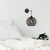 Elegant Black Wall Lamp, Metal Body, 10 x 12 cm, Height 100 cm, E14 Max 40W, IP20 | Glamorous Hotel-Style Lighting for Modern Spaces