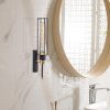 Elegant Black Wall Lamp, Metal Body, 10 x 12 cm, Height 100 cm, E14 Max 40W, IP20 | Glamorous Hotel-Style Lighting for Modern Spaces