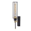 Elegant Black Wall Lamp, Metal Body, 10 x 12 cm, Height 100 cm, E14 Max 40W, IP20 | Glamorous Hotel-Style Lighting for Modern Spaces