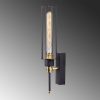 Elegant Black Wall Lamp, Metal Body, 10 x 12 cm, Height 100 cm, E14 Max 40W, IP20 | Glamorous Hotel-Style Lighting for Modern Spaces