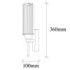 Elegant Black Wall Lamp, Metal Body, 10 x 12 cm, Height 100 cm, E14 Max 40W, IP20 | Glamorous Hotel-Style Lighting for Modern Spaces