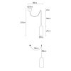 Elegant Black Wall Lamp, Metal Body, 10 x 12 cm, Height 100 cm, E14 Max 40W, IP20 | Glamorous Hotel-Style Lighting for Modern Spaces