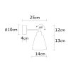 Elegant Black Wall Lamp, Metal Body, 10 x 12 cm, Height 100 cm, E14 Max 40W, IP20 | Glamorous Hotel-Style Lighting for Modern Spaces