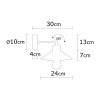 Elegant Black Wall Lamp, Metal Body, 10 x 12 cm, Height 100 cm, E14 Max 40W, IP20 | Glamorous Hotel-Style Lighting for Modern Spaces