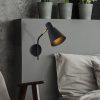 Elegant Black Wall Lamp, Metal Body, 10 x 12 cm, Height 100 cm, E14 Max 40W, IP20 | Glamorous Hotel-Style Lighting for Modern Spaces