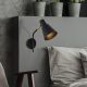 Elegant Black Wall Lamp, Metal Body, 10 x 12 cm, Height 100 cm, E14 Max 40W, IP20 | Glamorous Hotel-Style Lighting for Modern Spaces