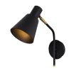 Elegant Black Wall Lamp, Metal Body, 10 x 12 cm, Height 100 cm, E14 Max 40W, IP20 | Glamorous Hotel-Style Lighting for Modern Spaces
