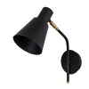 Elegant Black Wall Lamp, Metal Body, 10 x 12 cm, Height 100 cm, E14 Max 40W, IP20 | Glamorous Hotel-Style Lighting for Modern Spaces