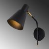 Elegant Black Wall Lamp, Metal Body, 10 x 12 cm, Height 100 cm, E14 Max 40W, IP20 | Glamorous Hotel-Style Lighting for Modern Spaces