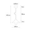 Elegant Black Wall Lamp, Metal Body, 10 x 12 cm, Height 100 cm, E14 Max 40W, IP20 | Glamorous Hotel-Style Lighting for Modern Spaces