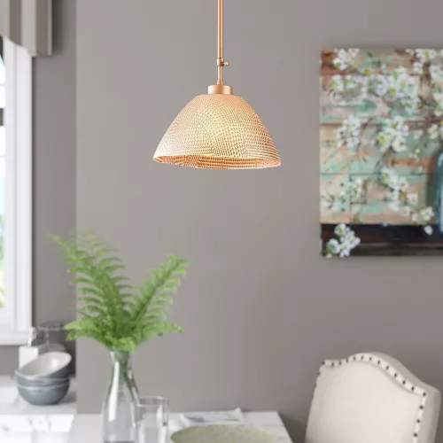 Elegant copper chandelier, diameter 30 cm, height 32 cm | Metal housing with glass cap, E27 socket (max. 40 W) | Stylish solid orange design for nostalgic glitzy home decor | IP20 rated