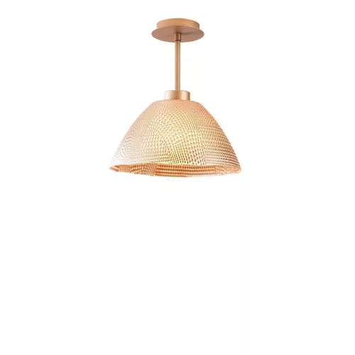 Elegant copper chandelier, diameter 30 cm, height 32 cm | Metal housing with glass cap, E27 socket (max. 40 W) | Stylish solid orange design for nostalgic glitzy home decor | IP20 rated