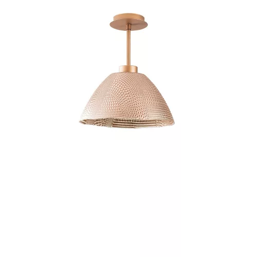 Elegant copper chandelier, diameter 30 cm, height 32 cm | Metal housing with glass cap, E27 socket (max. 40 W) | Stylish solid orange design for nostalgic glitzy home decor | IP20 rated
