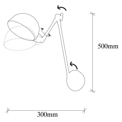 Stylish wall lamp, black and gold, 15 x 30 x 50 cm | Metal housing, E27 socket (max. 40 W), IP20 | Perfect for modern industrial and Scandinavian decor, elegant lighting for home and office spaces