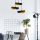 Modern Industrial Chandelier, Black & Gold, 45 cm Diameter, 106 cm Height | Iron Body, 3 x E27 Sockets (Max 40W) | Stylish Lighting for Home, Office & Scandinavian Decor | Bulb Not Included