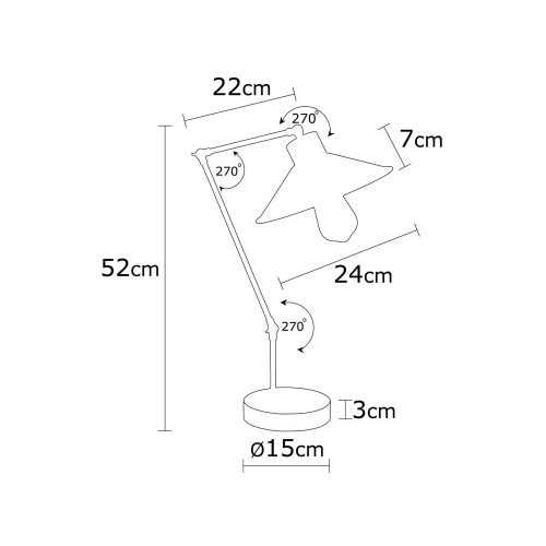 Modern table lamp with metal body and wooden base, turquoise, 52 cm high | 24 cm diameter shade, E27 socket (max. 40 W) | Stylish and functional lighting for home and office use, 200 cm cable length