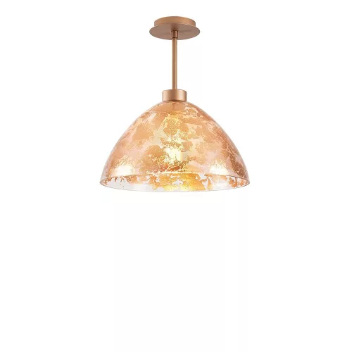 Elegant baroque chandelier, copper coating, 34 cm diameter x 37 cm height | Metal housing with glass cap, E27 socket (max. 40 W) | Perfect for glamorous home decor and dining rooms