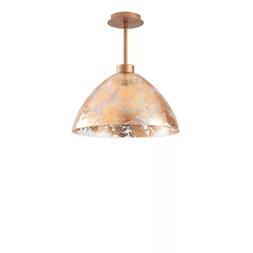 Elegant baroque chandelier, copper coating, 34 cm diameter x 37 cm height | Metal housing with glass cap, E27 socket (max. 40 W) | Perfect for glamorous home decor and dining rooms