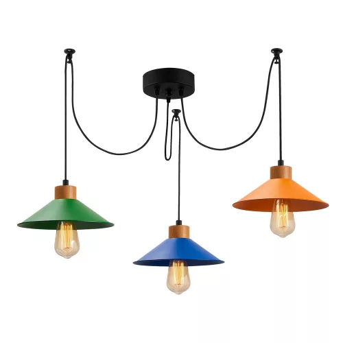 Modern chandelier with iron body and candle base, 114 x 24 cm, Height: 100 cm | Adjustable height, 3 x E27 sockets, IP20 | Stylish lighting for home and office use, elegant, innovative design