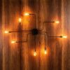 Elegant Black Wall Lamp, Metal Body, 10 x 12 cm, Height 100 cm, E14 Max 40W, IP20 | Glamorous Hotel-Style Lighting for Modern Spaces