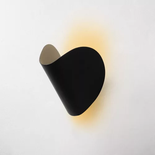 Stylish black wall lamp, metal housing, 17 x 12 x 13 cm | IP20 rated, LED 1W 3000K | Perfect for modern interior design, an elegant lighting solution for living rooms, bedrooms and offices
