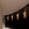 Elegant gold wall lamp, metal housing, 17 x 12 x 13 cm | IP20, LED 1W 3000K | Stylish lighting for modern interior design, perfect for living room, bedroom and hallway atmosphere