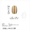 Elegant gold wall lamp, metal housing, 17 x 12 x 13 cm | IP20, LED 1W 3000K | Stylish lighting for modern interior design, perfect for living room, bedroom and hallway atmosphere
