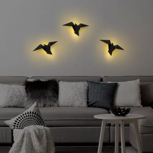 Stylish black wall lamp, metal housing, 31 x 12 x 16 cm | IP20 rated, LED 1W 3000K | Perfect for modern interior design, an elegant lighting solution for living rooms and bedrooms
