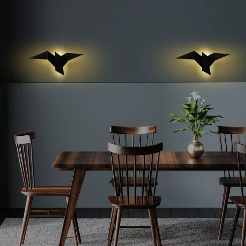 Stylish black wall lamp, metal housing, 56 x 14 x 24 cm | IP20, Power LED 1W 3000K | Perfect for modern interior design, an elegant lighting solution for living rooms, bedrooms and offices