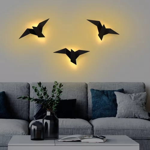 Stylish black wall lamp, metal housing, 56 x 14 x 24 cm | IP20, Power LED 1W 3000K | Perfect for modern interior design, an elegant lighting solution for living rooms, bedrooms and offices