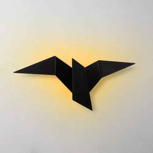 Stylish black wall lamp, metal housing, 56 x 14 x 24 cm | IP20, Power LED 1W 3000K | Perfect for modern interior design, an elegant lighting solution for living rooms, bedrooms and offices