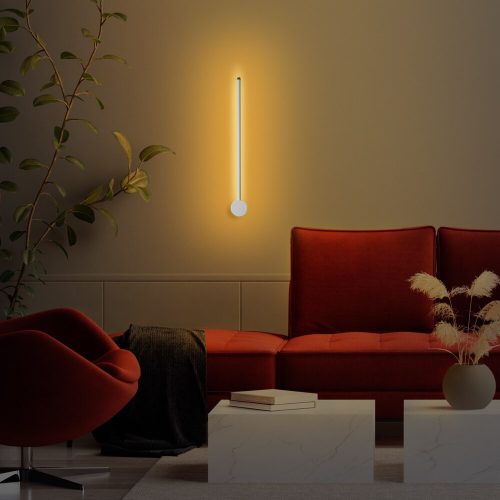 Stylish white wall lamp, metal housing, 62 x 10 x 7 cm | IP20, SMD LED 8W 3000K | Perfect for modern interior design, an elegant lighting solution for living rooms, bedrooms and offices