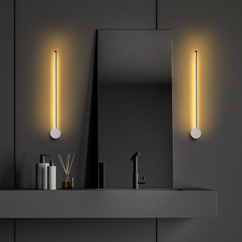 Stylish white wall lamp, metal housing, 62 x 10 x 7 cm | IP20, SMD LED 8W 3000K | Perfect for modern interior design, an elegant lighting solution for living rooms, bedrooms and offices