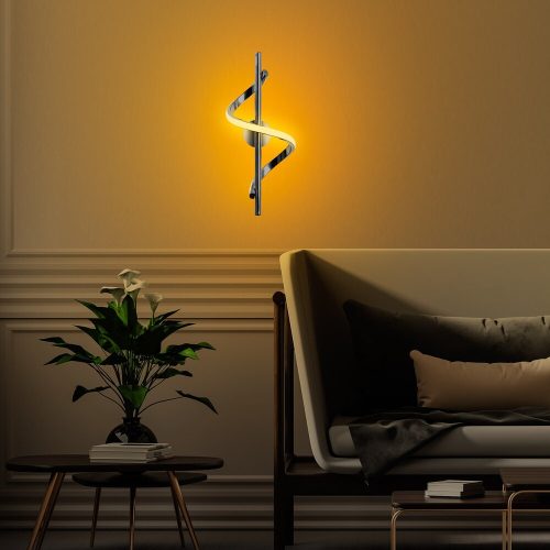 Stylish Chrome Wall Lamp, Metal Body, 16 x 41 x 25 cm | SMD LED 11W 3000K | IP20 Rated | Modern Design for Living Room, Bedroom & Office | Durable Metal Base Plate, Elegant Lighting Solution