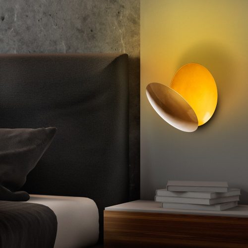 Elegant Gold Wall Lamp, Metal Body, 25 x 25 x 16 cm | SMD LED 5W 3000K | Stylish Lighting for Modern Home Decor, IP20 Rated, Perfect for Living Room, Bedroom & Hallway Ambiance