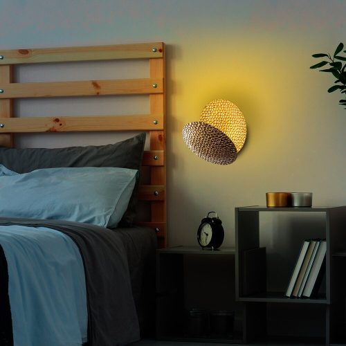 Elegant Gold Wall Lamp, Metal Body, 21 x 21 x 15 cm | SMD LED 5W 3000K | Stylish Lighting for Modern Home Decor, IP20 Rated, Perfect for Living Room & Bedroom Ambiance