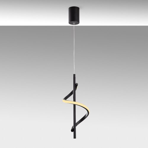 Elegant black chandelier, metal body, width 16 cm, adjustable height 50-100 cm | SMD LED 11W 3000K | Stylish lighting for modern interior design, IP20 rating, perfect for living room and dining room