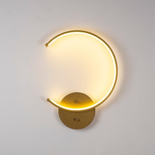 Elegant gold wall lamp, metal housing, 33 x 46 x 6 cm | Integrated LED 12W 3000K | Stylish design for modern interior design | Rated IP20, perfect for lighting living rooms, bedrooms and corridors