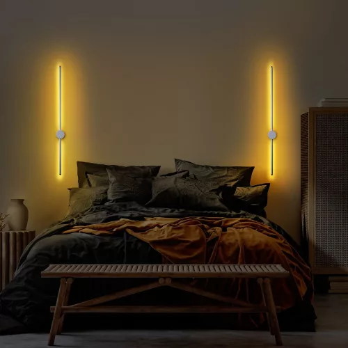 Stylish gray wall lamp, metal housing, 91 x 10 x 7 cm | IP20 rated, SMD LED 13W 3000K | Perfect for modern living rooms and bedrooms, slim design with a durable metal base