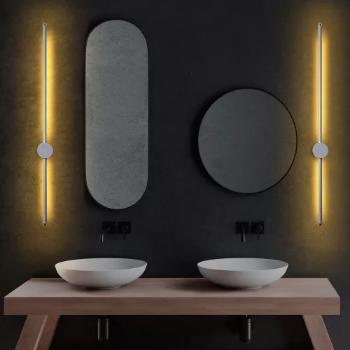 Stylish gray wall lamp, metal housing, 91 x 10 x 7 cm | IP20 rated, SMD LED 13W 3000K | Perfect for modern living rooms and bedrooms, slim design with a durable metal base