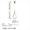 Elegant Gold Chandelier, Metal Body, 23 cm Width, Adjustable Height 50-100 cm, 10 cm Depth, SMD LED 11W 3000K, IP20 Rated, Perfect for Living Room & Dining Spaces, Stylish & Functional Lighting Solution.