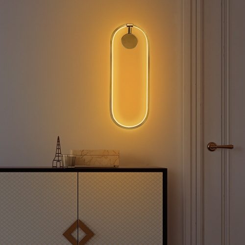 Elegant Gold Wall Lamp, Metal Body, 17 x 48 x 10 cm | SMD LED 16W 3000K | IP20 Rated | Stylish Lighting for Modern Home Decor, Living Room, Bedroom & Office Spaces, Durable & Chic Design