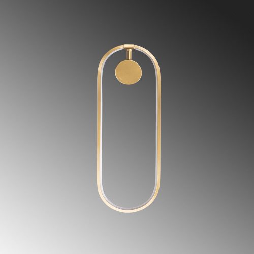 Elegant gold wall lamp, metal housing, 17 x 48 x 10 cm | SMD LED 16W 3000K | IP20 rated | Stylish lighting for modern interior design, living room, bedroom and office space, durable and elegant design