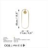 Elegant Gold Wall Lamp, Metal Body, 17 x 48 x 10 cm | SMD LED 16W 3000K | IP20 Rated | Stylish Lighting for Modern Home Decor, Living Room, Bedroom & Office Spaces, Durable & Chic Design